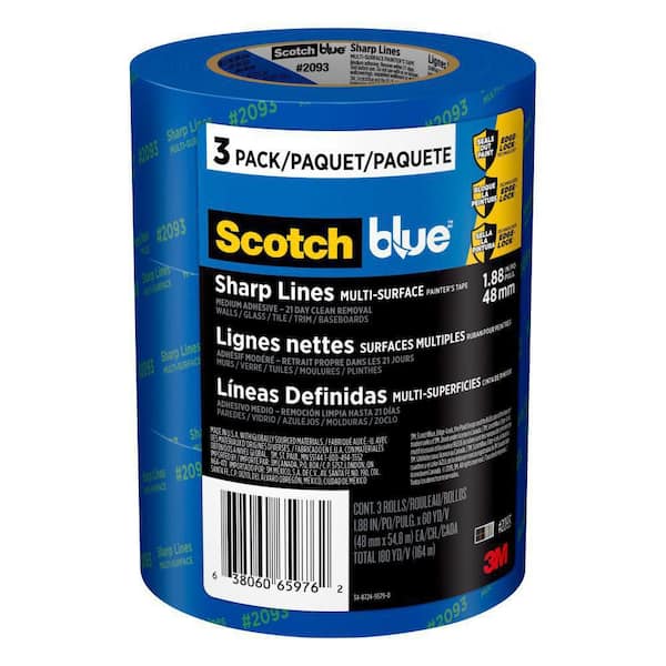 Scotch 1.88 In. x 45 Yds. Exterior Surface Weatherproof Yellow Painter's  Tape (1 Roll) 2097-48CC-XS - The Home Depot