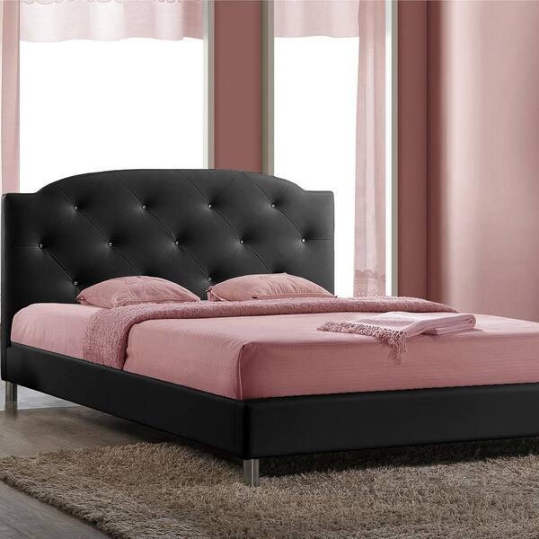 Baxton Studio Canterbury Black Queen Upholstered Bed
