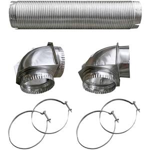 Silver Semi-Rigid Dryer Vent Kit with Close Elbow