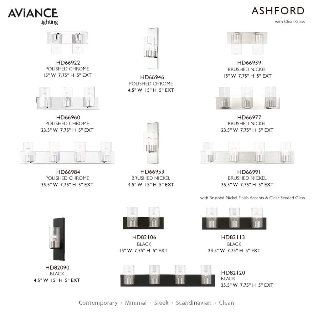 Zurich Black and Brushed Nickel 4-Light Vanity with Clear Seeded Glass