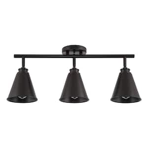 Ellis 60-Watt 3-Light Oil-rubbed Bronze Vintage Track Light with Oil Rubbed Bronze Shade, No Bulb Included