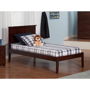 Madison Walnut Twin XL Platform Bed with Open Foot Board