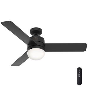 Neutron 54 in. Indoor Matte Black Smart Ceiling Fan with Light Kit and Remote