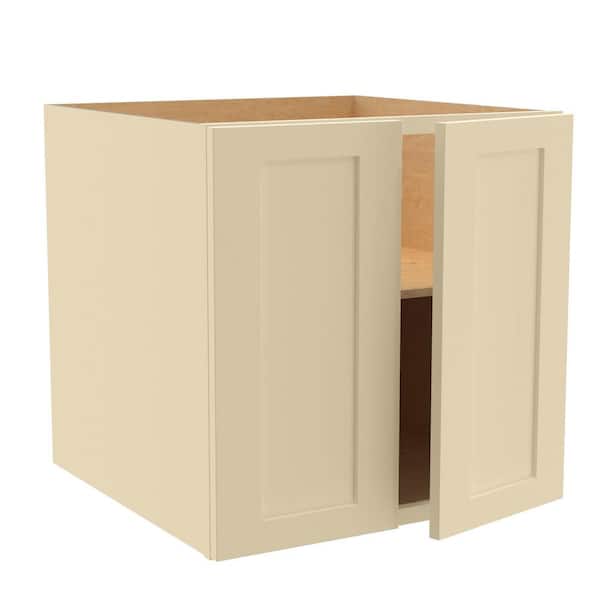 Home Decorators Collection Newport 24 in. W x 24 in. D x 24 in. H Assembled Plywood Wall Bridge Kitchen Cabinet in Blended Cream with Soft Close