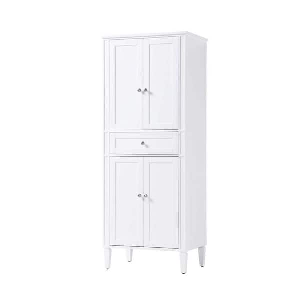 TIMELESS HOME 20 in. W x 72 in. D x in. H White Freestanding Linen