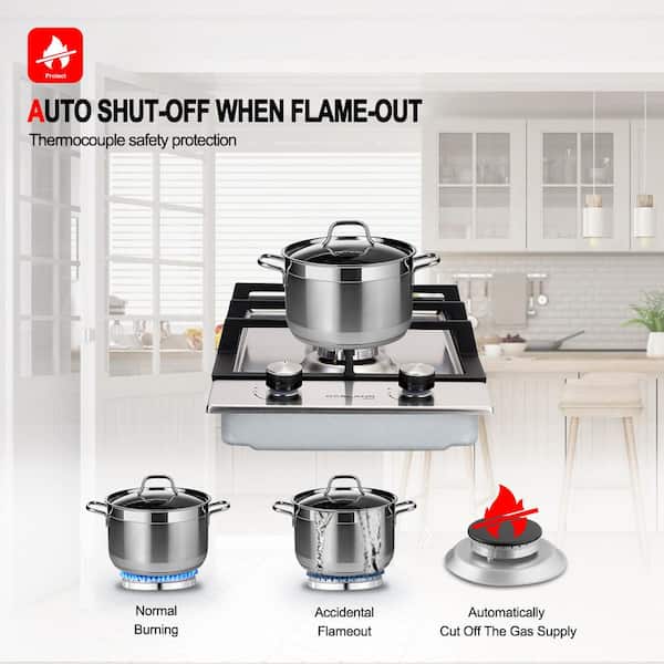 Premium Photo  Burning boiling food in steel pot on gas burner