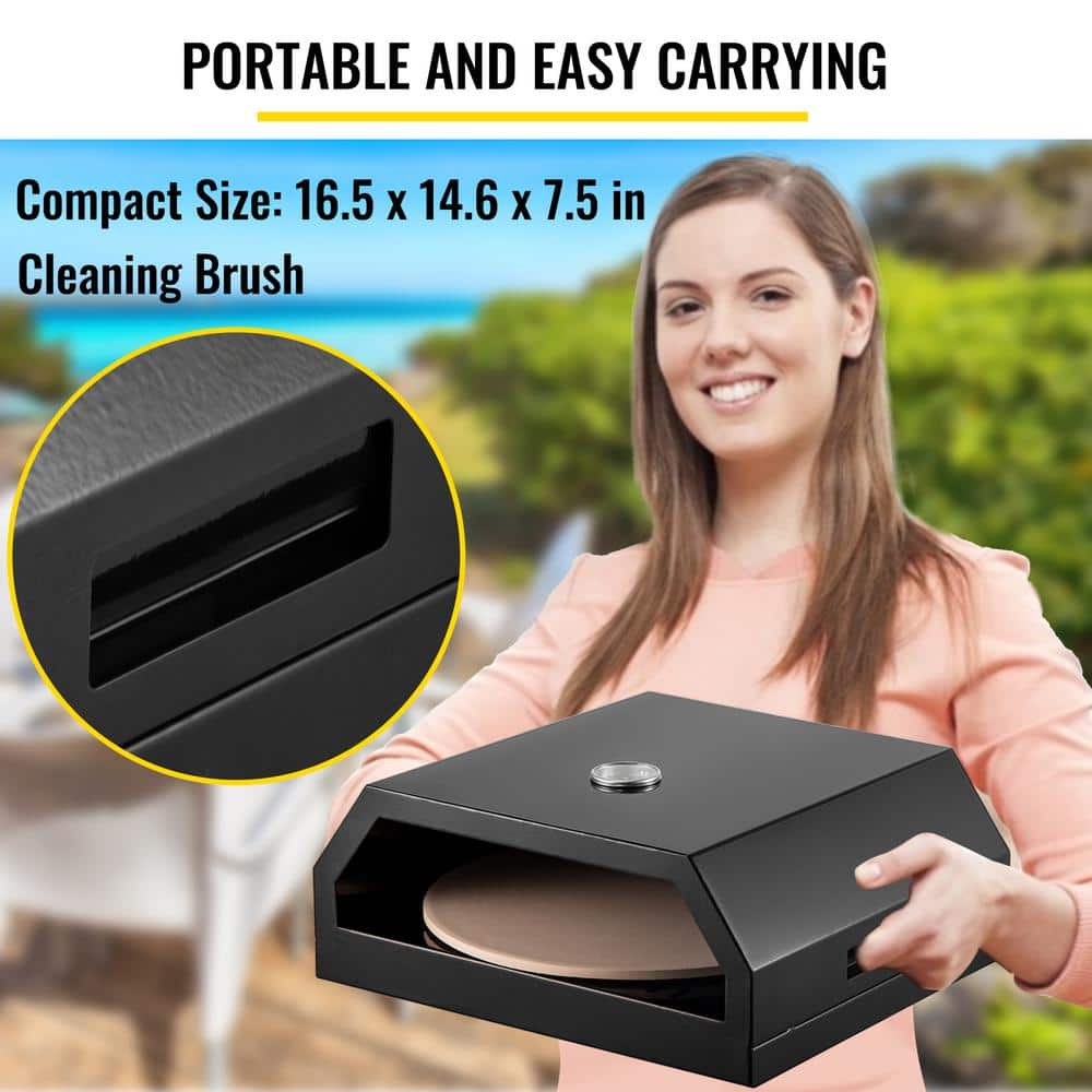 Black Stainless Steel Outdoor Gas Pizza Oven Kit with Accessories