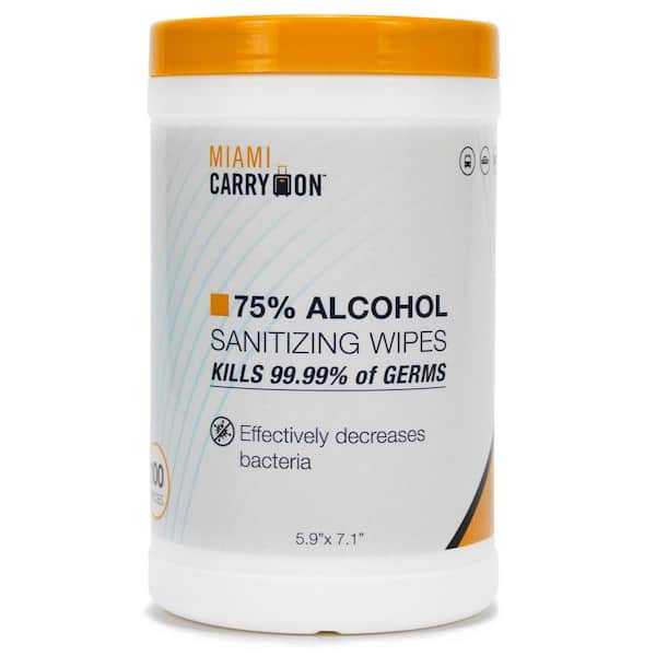 MIAMI CARRYON 75% Alcohol Hand Sanitizing Wipes (100-Count Canister) (24-Pack)