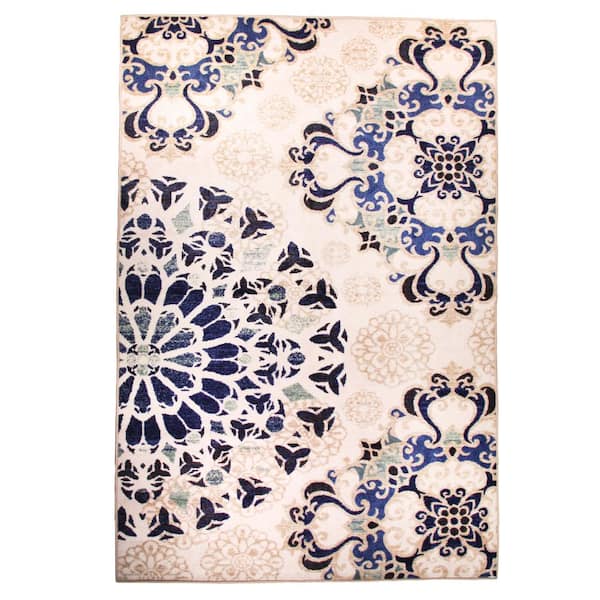 SUPERIOR Thalia Cream 5 ft. x 8 ft. Modern Medallion Area Rug