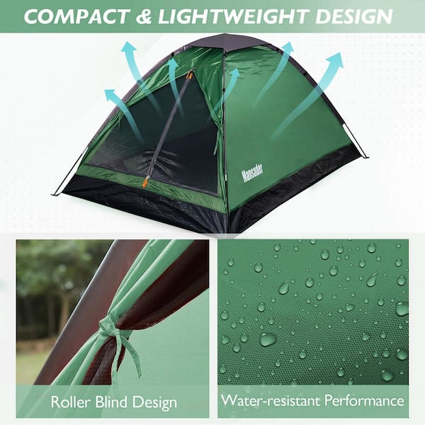 テント・タープ green stage Two Rooms Dome Tent 2 Wakeman Happy Camper Two Person Tent - Green : Target