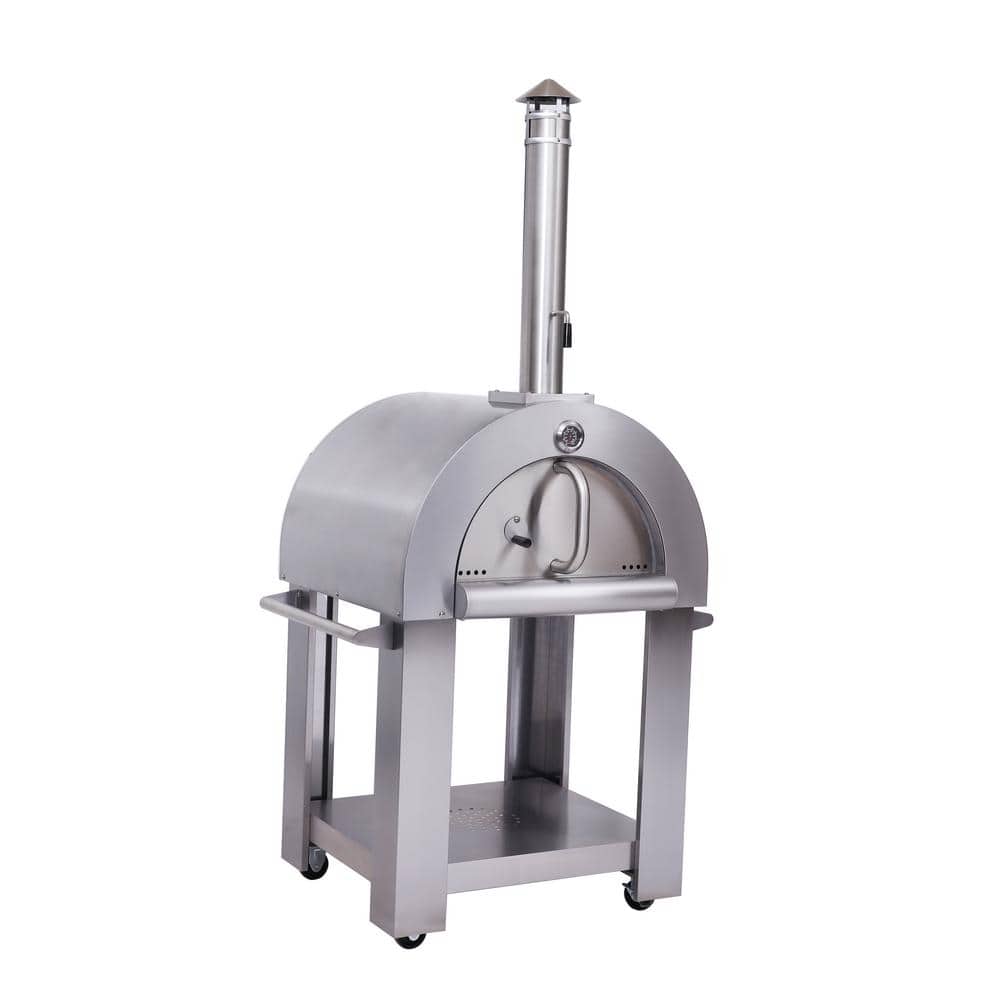 Wood Burning Outdoor Pizza Oven in Stainless Steel