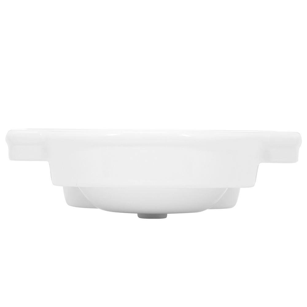 White Ceramic Pedestal Console Sink with 8-Inch Faucet Holes