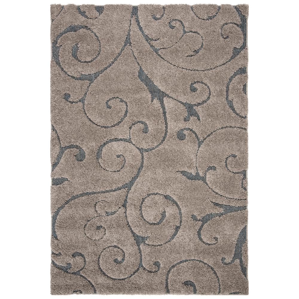Florida Shag Gray/Light Blue 9 ft. x 12 ft. Floral Area Rug price history on PriceWatchPro