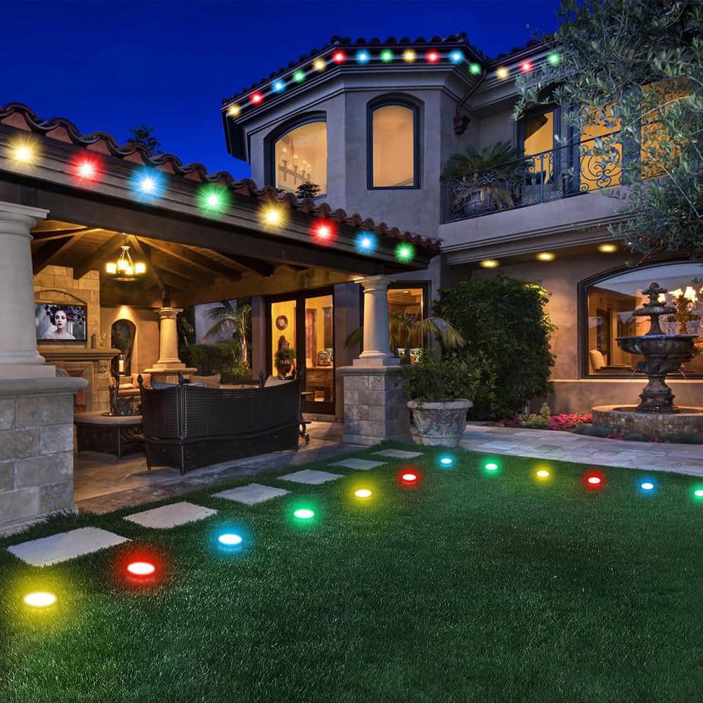150 ft. Black RGB Wired LED Outdoor 2in1 Eaves/Ground Lights: IP67