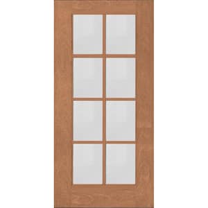 Regency 36 in. x 80 in. Full 8-Lite Universal Handing Clear Glass Autumn Wheat Stain Fiberglass Front Door Slab