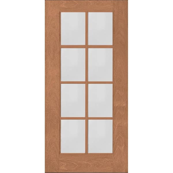 Steves & Sons Regency 36 in. x 80 in. Full 8-Lite Universal Handing Clear Glass Autumn Wheat Stain Fiberglass Front Door Slab