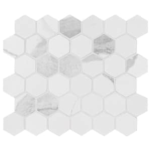 Ader Statuary 2 in. Hexagon 12 in. x 12 in. Matte Porcelain Mesh-Mounted Mosaic Tile (7.36 sq. ft./Case)