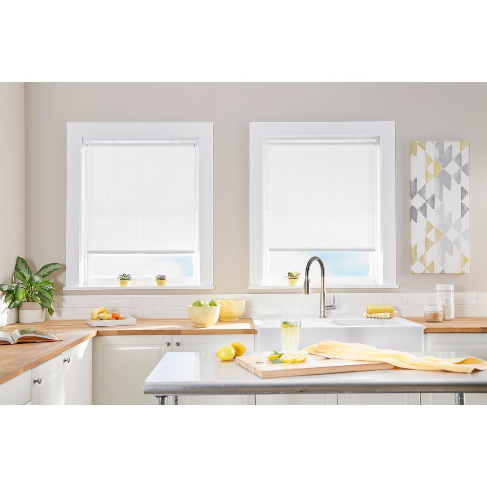 Cut-to-Size Ivory Cordless Light Filtering Roller Shades 23 in. W x 64 in. 