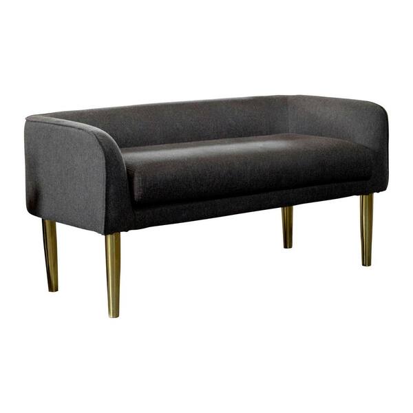 Coaster Home Furnishings Dark Grey and Gold Bench with Low Back 24.5 in. x 50.5 in. x 22.75 in.