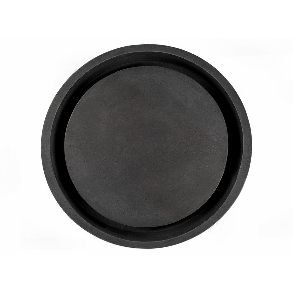 18-Inch Black Lava Stone Round Infinity Pool Sink