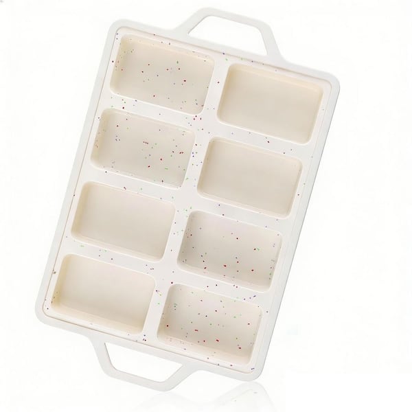 Silicone Mini Loaf Pan with Metal Reinforced Frame, Non-stick Silicone Bread Pan for Baking 8-Cavity, Dishwasher Safe