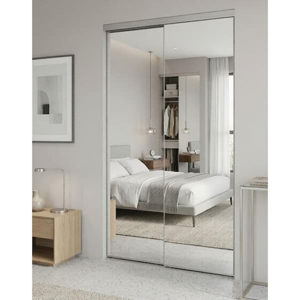 Impact Plus 60 in. x 80 in. Beveled Edge Backed Mirror Aluminum