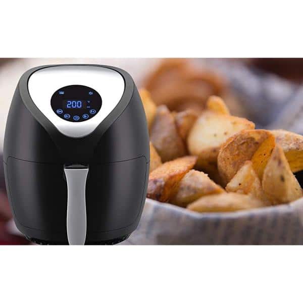 Emerald 5.2 Liter Air Fryer with Digital LED Touch Display, Removable Basket,  1800 Watts, Black in the Air Fryers department at