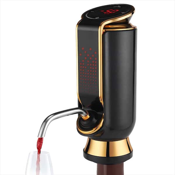 Luxurious 4-in-1 Electric Wine Aerator, Dispenser and Vacuum Saver with LED Display for Women and Wine Lovers