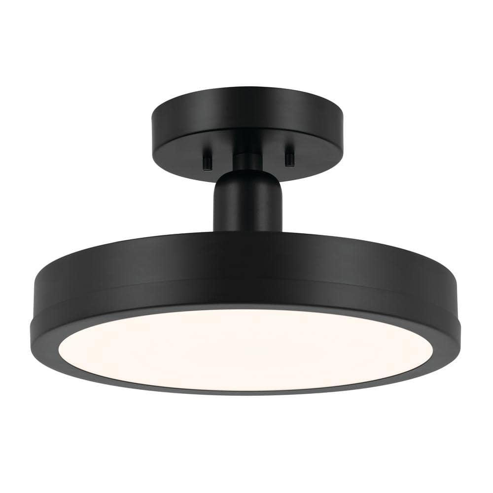 KICHLER Riu 14.25 in. 1Light Black Hallway Modern Integrated LED Semi