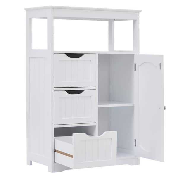 Satico 22.00 in. W x 12.00 in. D x 34.00 in. H MDF White 3-Drawer