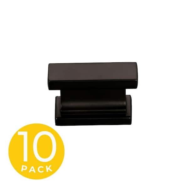 Sapphire Hexa Series 1-1/2 in. Modern Black Cabinet Knob (10-Pack)