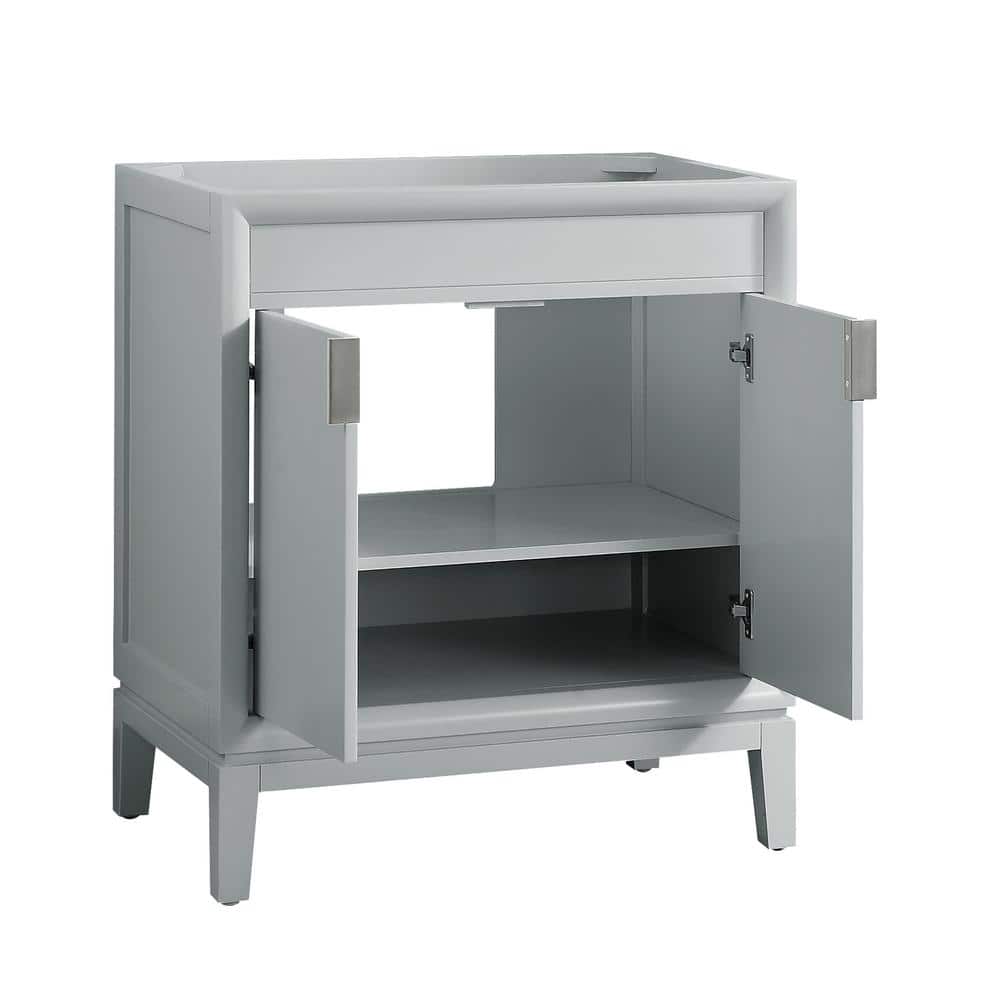 Modern Dove Gray 30" Solid Wood Freestanding Vanity Cabinet