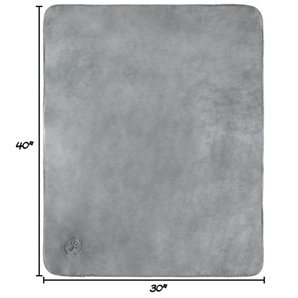 Gray Reversible Sherpa Fleece Waterproof Pet Blanket 30x40 Inch