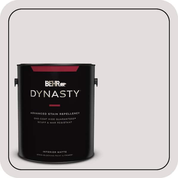 BEHR DYNASTY 1 gal. #PR-W07 Fading Fog Matte Interior Stain-Blocking Paint & Primer