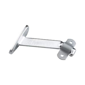 4-1/16 in. (103 mm) Brushed Chrome Heavy-Duty Aluminum Handrail Bracket for Flat Bottom Handrail with Adjustable Angle