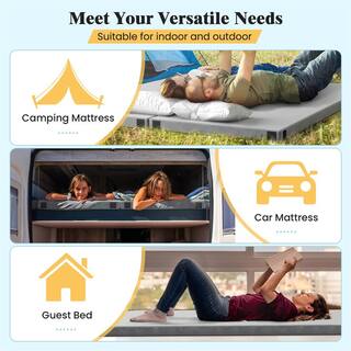 COSTWAY Brandina Da Campeggio Pieghevole Con Materasso Rimovibile Poggiatesta Schienale Regolabile In 6 Posizioni E Copripiedi Girevole A 360 Per Campeggio Ufficio E Ospiti 70360305