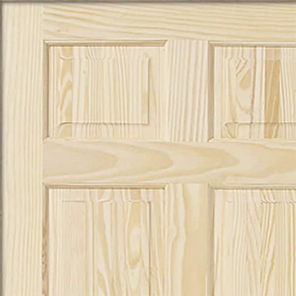 JELD-WEN 24 in. x 80 in. 6 Panel Pine Unfinished Left-Hand JELD-WEN 24 in. x 80 in. 6 Panel Pine Unfinished Left-Hand