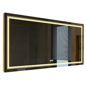 41 in. W x 20 in. H Large Rectangular Frameless Anti-Fog Backlit and Front LED Wall Bathroom Vanity Mirror Home Hotel