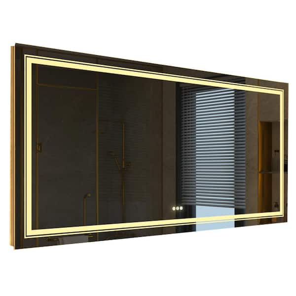 41 in. W x 20 in. H Large Rectangular Frameless Anti-Fog Backlit and Front LED Wall Bathroom Vanity Mirror Home Hotel