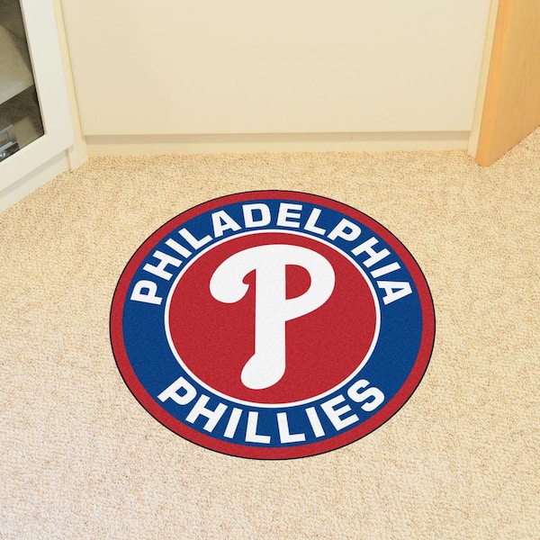 MLB Philadelphia Phillies Navy 2 ft. x 2 ft. Round Area Rug