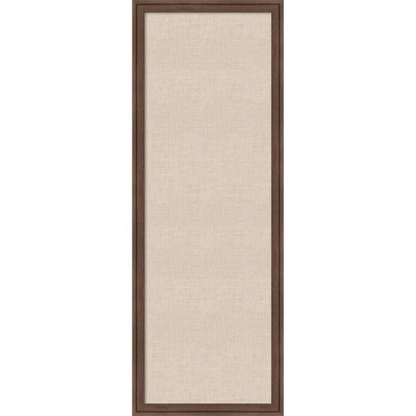 Florence 38 in. x 14 in. Brown Plastic Framed Canvas Magnetic Memo Board