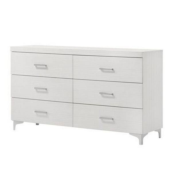Benjara 16 in. White 6Drawer Wooden Dresser Without Mirror BM262110