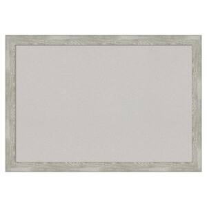 Dove Greywash Narrow Framed Grey Corkboard 40 in. x 28 in Bulletin Board Memo Board