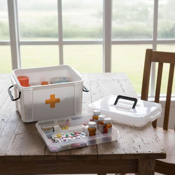 Basicwise Large Medical Organizer and First Aid Kit Storage
