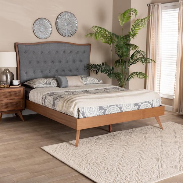 Baxton Studio Malle Gray Wood Frame King Platform Bed 23712643