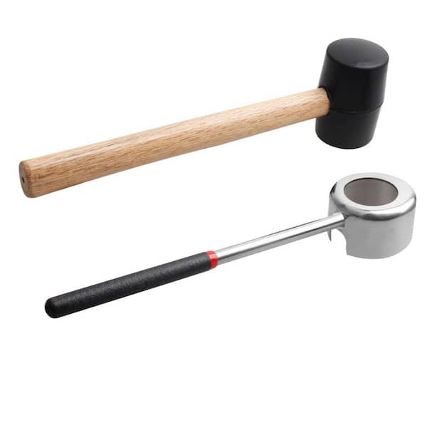 Stainless Steel Young Coconut Opening Kit with Non‑Slip Rubber Mallet Safe Easy to Use for Home Kitchen Outdoor Camping