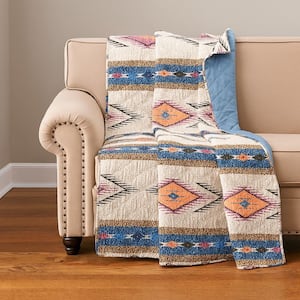 Yeno Multi-color Southwestern Design Polyester Throw Blanket