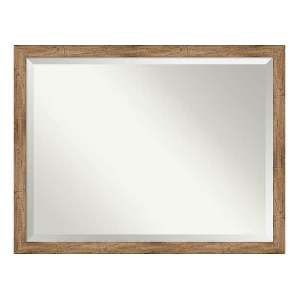 Amanti Art Owl Brown Narrow 43.5 in. x 33.5 in. Beveled Rectangle Wood Framed Bathroom Wall Mirror in Brown