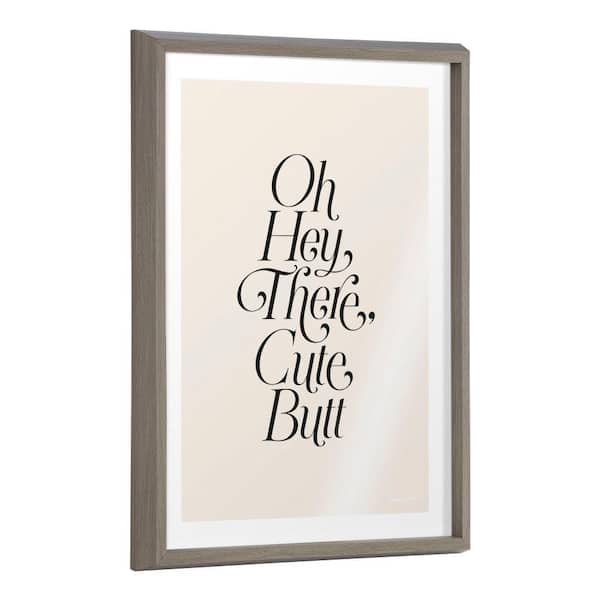 Kate and Laurel Blake "Nice Butt" by Leonora Jennifer Benza of Yellow Heart Art Framed Glass Art Print 24 in. x 18 in.