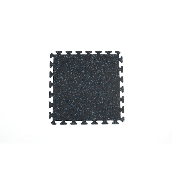 Matter Surfaces Gym/Exercise Recycled Rubber Center Tiles Black w/Blue 25 in.x 25in.x 0.3 Thick 8-Tiles/Case, 32 sq. ft.